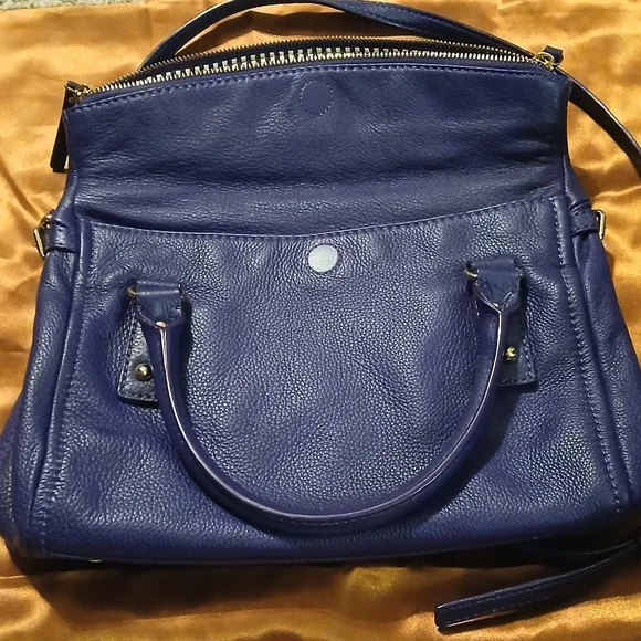 Kate Spade Cobble Hill Small Leslie Satchel Purple Pebbled Leather Crossbody - Picture 4 of 14